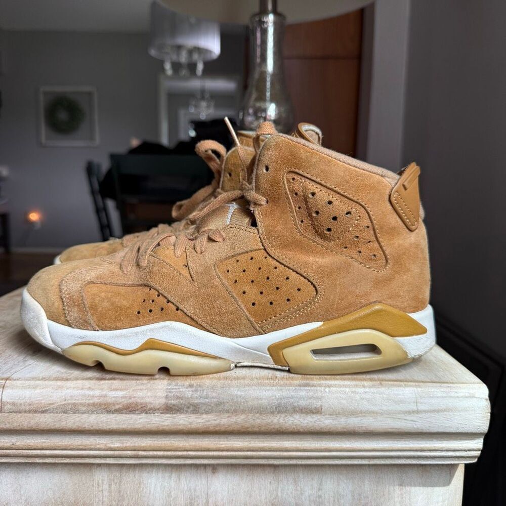 Nike Air Jordan 6 Retro Wheat 384664-705 Youth Sneakers